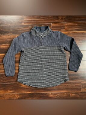 Maurices Navy Quilted Quarter Snap-Button Pullover, XL